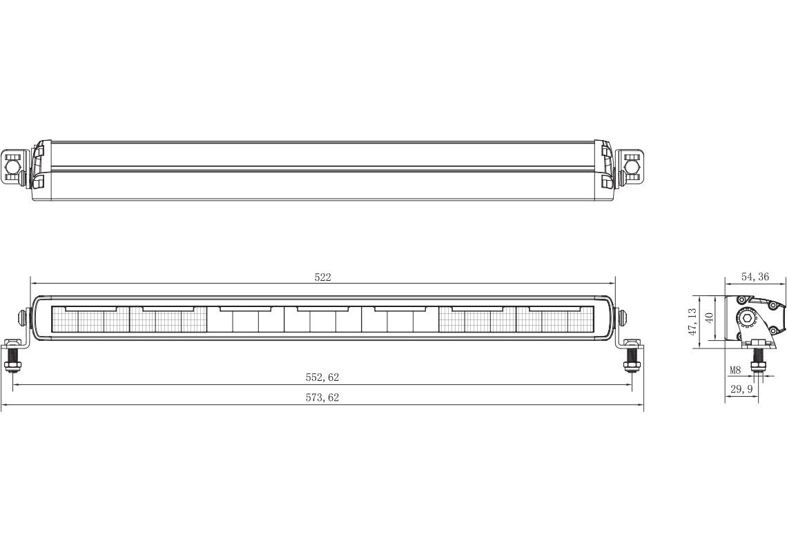 Slim R65 warning light LED-Bar 20’